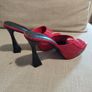 Sexy red chunky high heels for crossdresser Image 4