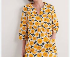 Seasalt Cornwall Aventurier Tunic Dress Yellow Sunflower Arty Daisy
