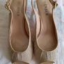 Gold Slingback Peep Toe Heels - Size 6 Image 2