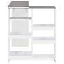 Bar Table with Moveable Shelf White 138x40x120 cm Image 3