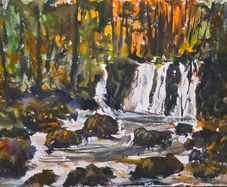Coolalingo waterfall watercolour