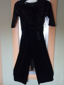 Dunnes Stores Black velvet,sparkly jumpsuit age 9-10 years