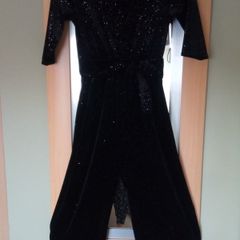 Dunnes Stores Black velvet,sparkly jumpsuit age 9-10 years