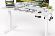 Electric Height Adjustable Standing Desk 120 X 60cm,Sit Stand Desk with Whole Board for Home Working,White