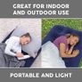 Single Size Air Bed | Inflatable Outdoor, Indoor Airbed for Camping, Quick Inflation Air Mattress, Blue (FREE POSTAGE) Image 6