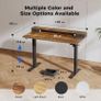 Electric Adjustable Height Desk, with 2 Fabric Drawers, 120x60cm 72-116cm Height, Stable Sit-Stand Standing Desk w. 2 Memory Buttons, Computer Desk for Home Office, 2 pcs Desktops, Brown Image 3