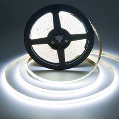 12V COB LED Strip Lights 5M, 6000K Daylight White High Density 480LEDs/M, CRI90+ 8mm Width, Flexible Cuttable, Dotless LED Tape Lights for Under Cabinet Kitchen Lighting (No Power Supply)