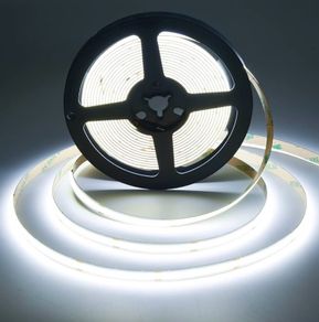 12V COB LED Strip Lights 5M, 6000K Daylight White High Density 480LEDs/M, CRI90+ 8mm Width, Flexible Cuttable, Dotless LED Tape Lights for Under Cabinet Kitchen Lighting (No Power Supply)