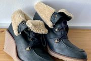 Marila leather wedge ankle boots uk 8/ 41