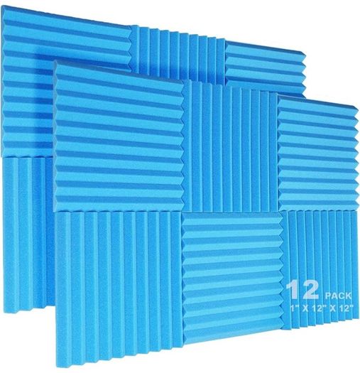 12 Pack Acoustic Foam Panels, 1" X 12" X 12" Studio Soundproof Wedge-shaped Fireproof Soundproof Liner Acoustic Treatment Foam (FREE POSTAGE)