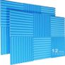 12 Pack Acoustic Foam Panels, 1" X 12" X 12" Studio Soundproof Wedge-shaped Fireproof Soundproof Liner Acoustic Treatment Foam (FREE POSTAGE) Image 2