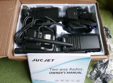 JUKJET Walkie Talkies, Two-Way Radio (VHF/UHF) FM W31 2PCS - W31 Two Way Radio for Adults