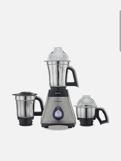 Preethi Steele Mixer Grinder, Stainless Steel, Black, Silver