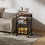 4-Tier Rolling File Cart | 2-Drawer Mobile Filing Cabinet & Printer Stand with Hanging Organizer - Dark Brown Image 8