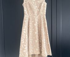 Fee G Occasion Dress - Champagne & Cream Jacquard Midi Dress - brand new - size 10