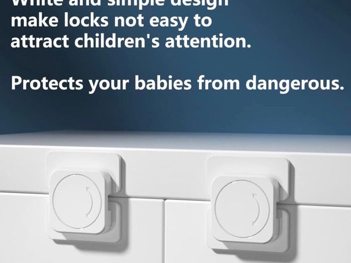 8 PCS Baby Cabinet Locks, Child Drawers Locks, Baby Proofing Safety Locks Self Adhesive for Cupboards, Fridge, Cabinets, Dishwasher, Ovens