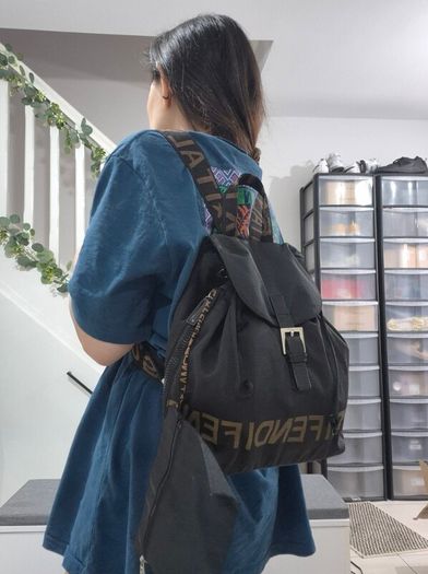 Fendi Vintage Nylon & Leather Back Pack