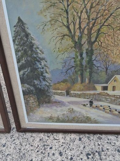 2 X Tom Mc Assey Oil On Board Original Irish Paintings