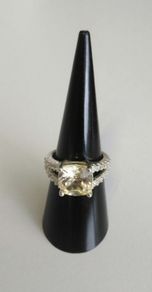 Sterling Silver Sparkling Cubic Zirconia  Cocktail Ring