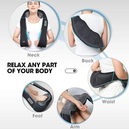 U Shape Electrical Shiatsu Back Neck Shoulder Body Massager Infrared Heated Kneading Car Home Massage
