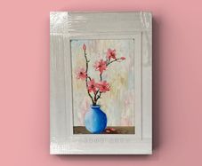 Framed palette knife oil painting