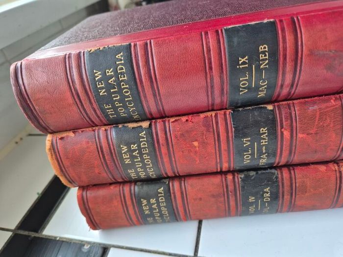 Antique 10 inch 3 volumes encyclopedia books