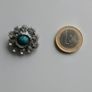 Vintage Sterling Silver Turquoise Brooch - 10 g Image 6