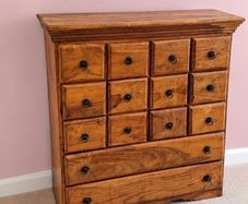 Immaculate Solid Wood 14-Drawer Apothecary Chest / Dresser