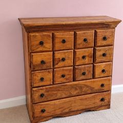 Immaculate Solid Wood 14-Drawer Apothecary Chest / Dresser
