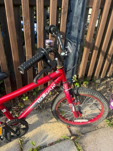 red Bullseye kids bike  18-inch wheels