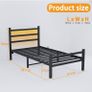 3ft Single Bed Frame with Headboard & LED Lights,Heavy Duty Metal Platform Bed Frame with Charging Station Image 9