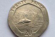 Gibraltar 20 pence Coin Dolphins Rare CA