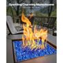 35 LBS Fire Glass 1/2-Inch Fireplace Glass Rocks for Firepit Cobalt Blue Image 3
