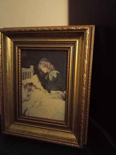 Oleograph of Wake Up It's A Christmas Morning by Arthur Elsley