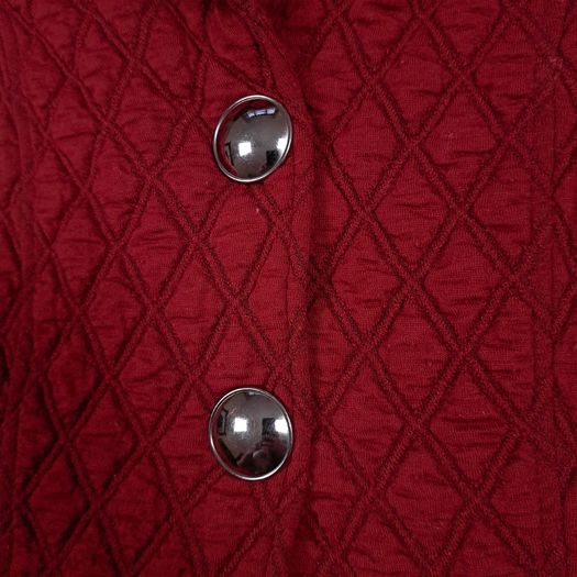 Frank Walder Dark Red Burgundy Diamond Quilted Button-Up Blazer Jacket 14UK/42EU