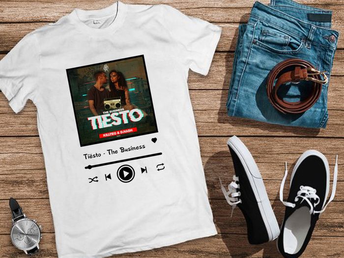 Shopify frame Tiesto the business album cover t-shirt tiesto t-shirt dj t-shirt