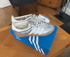 New Adidas Gazelle indoor trainers silver/chrome  10.5uk 45.3eu