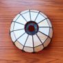 Vintage Tiffany-style stained glass lampshade bell-like shape with a domed top and a scalloped bottom edge Image 4