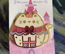 Princess Pink Cat - large enamel pin