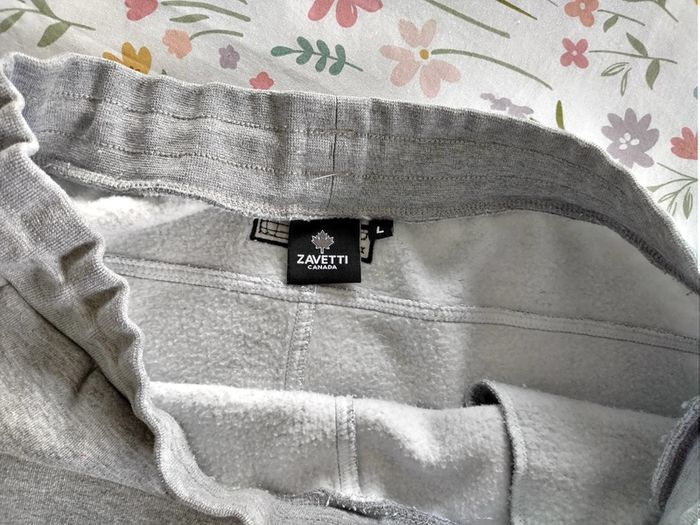 Mens Zavetti Canada Grey Cotton Joggers Large