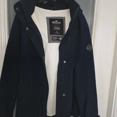 Hollister navy water resistant jacket size L