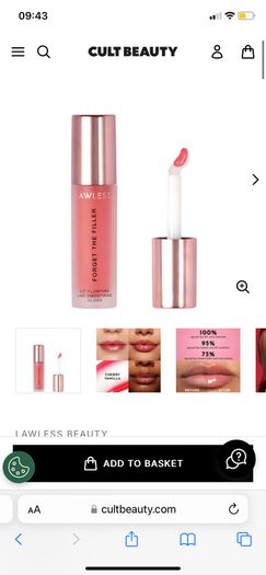 Lawless lip plumping gloss in cherry vanilla