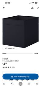 New ikea kallax drona 4 boxes black 3.5e each