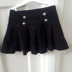 Girls black corded skirt