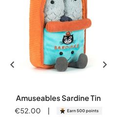 New JELLYCAT Amuseable Sardine Tin