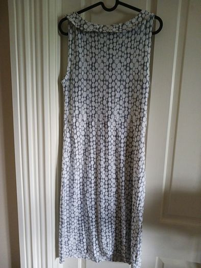grey and white dress