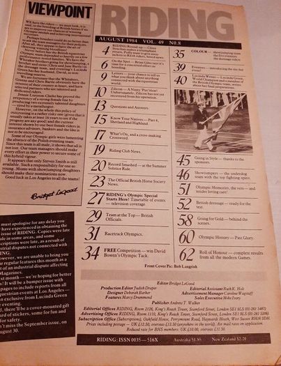 old 1984 Olympic special horse magazine