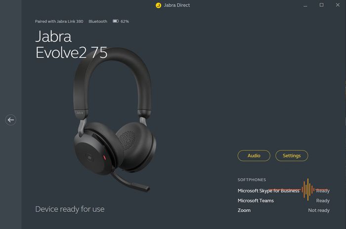 Jabra Evolve2 75 Wireless PC Headset with 8-Microphone Technology - Dual Foam Stereo Headphones with Adjustable Advanced Active Noise Cancellation, USB-A Bluetooth Adapter and UC Compatibility - Black
