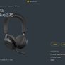 Jabra Evolve2 75 Wireless PC Headset with 8-Microphone Technology - Dual Foam Stereo Headphones with Adjustable Advanced Active Noise Cancellation, USB-A Bluetooth Adapter and UC Compatibility - Black Image 2