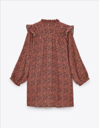 Fab Zara Red Floaty V-neck Dress, Size L New